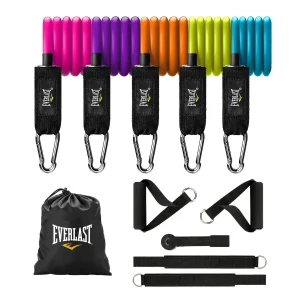 Bandas de resistencia 75lbs Everlast, kit completo para entrenamiento de fuerza