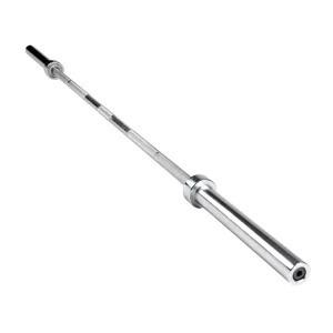 Barra Olímpica Acero 86" Cromo. Ideal para powerlifting y entrenamiento de fuerza.
