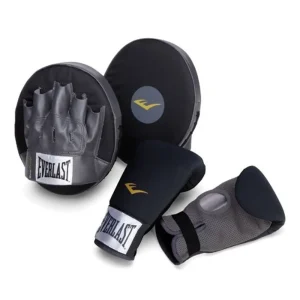 kit de guantes entrenamiento boxeo con cuero sintético y neopreno