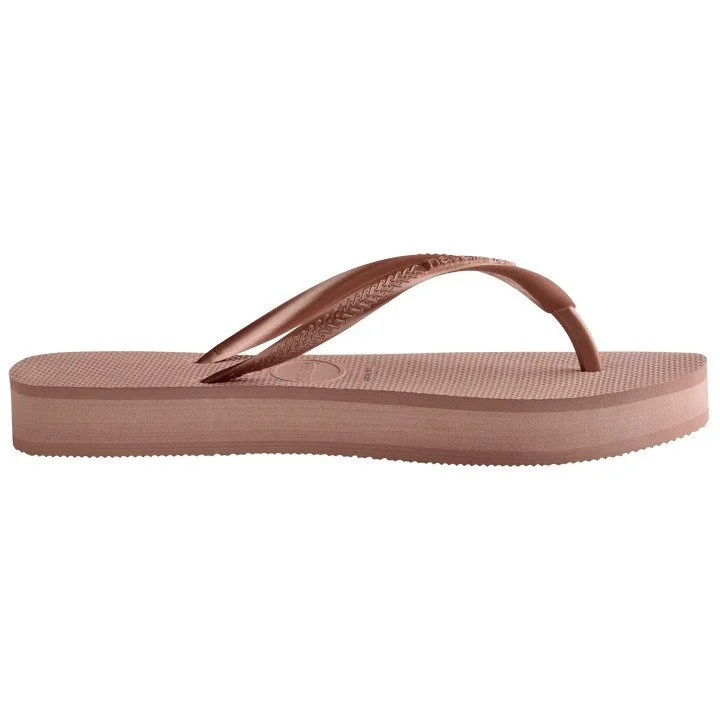 Sandalias Havaianas Slim Flatform Fc Cuero detalle de la suela de las sandalias havaianas