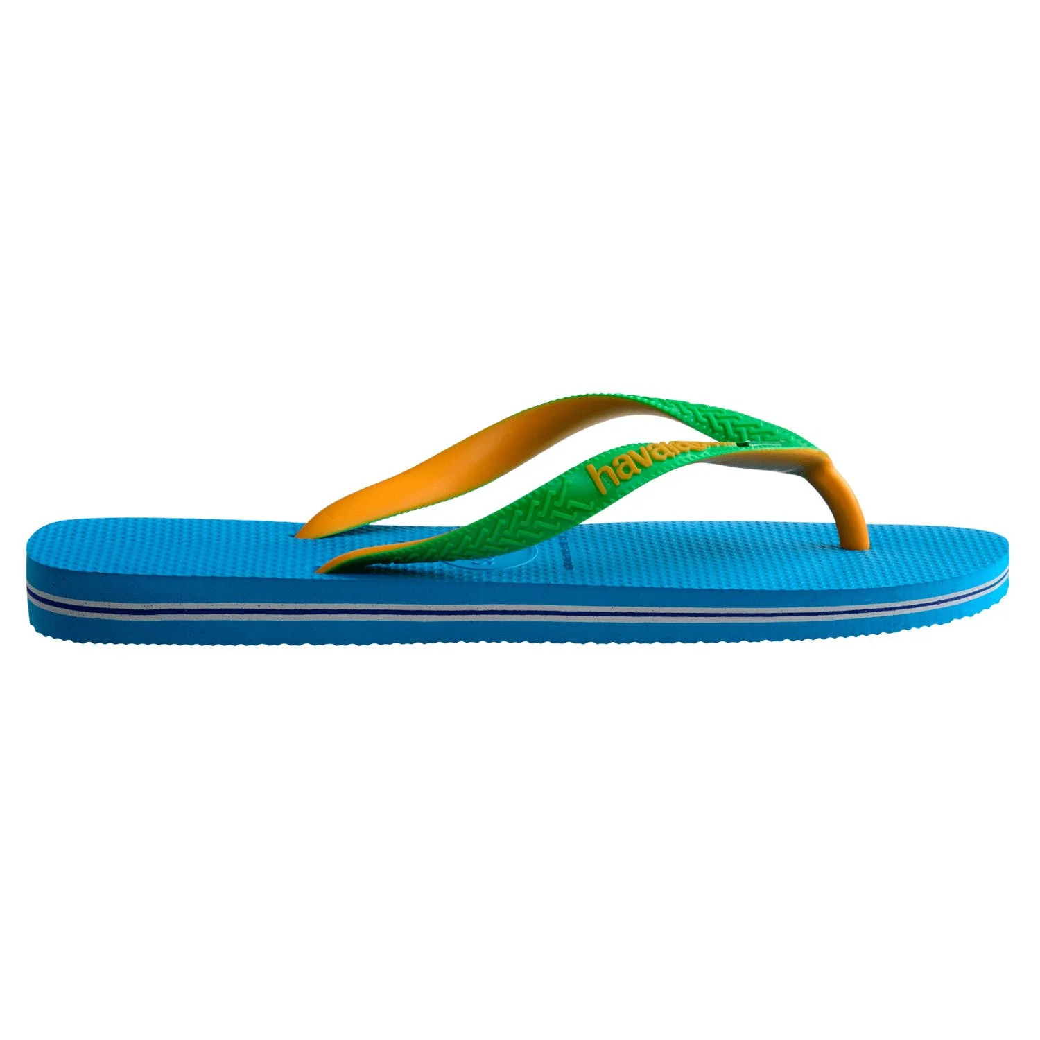 Sandalias Havaianas Brasil Mix Fc Caucho detalle de la suela de las sandalias havaianas