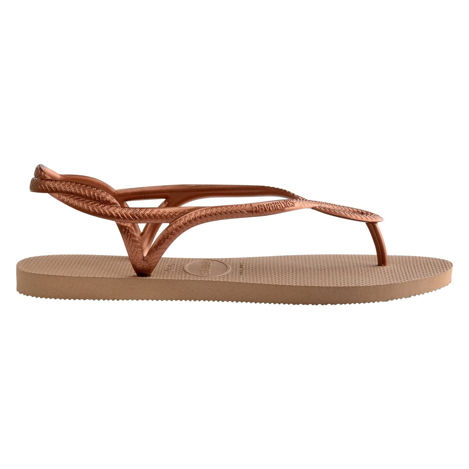 Sandalias Havaianas Originales Luna Fc Caucho detalle de la suela de las sandalias havaianas