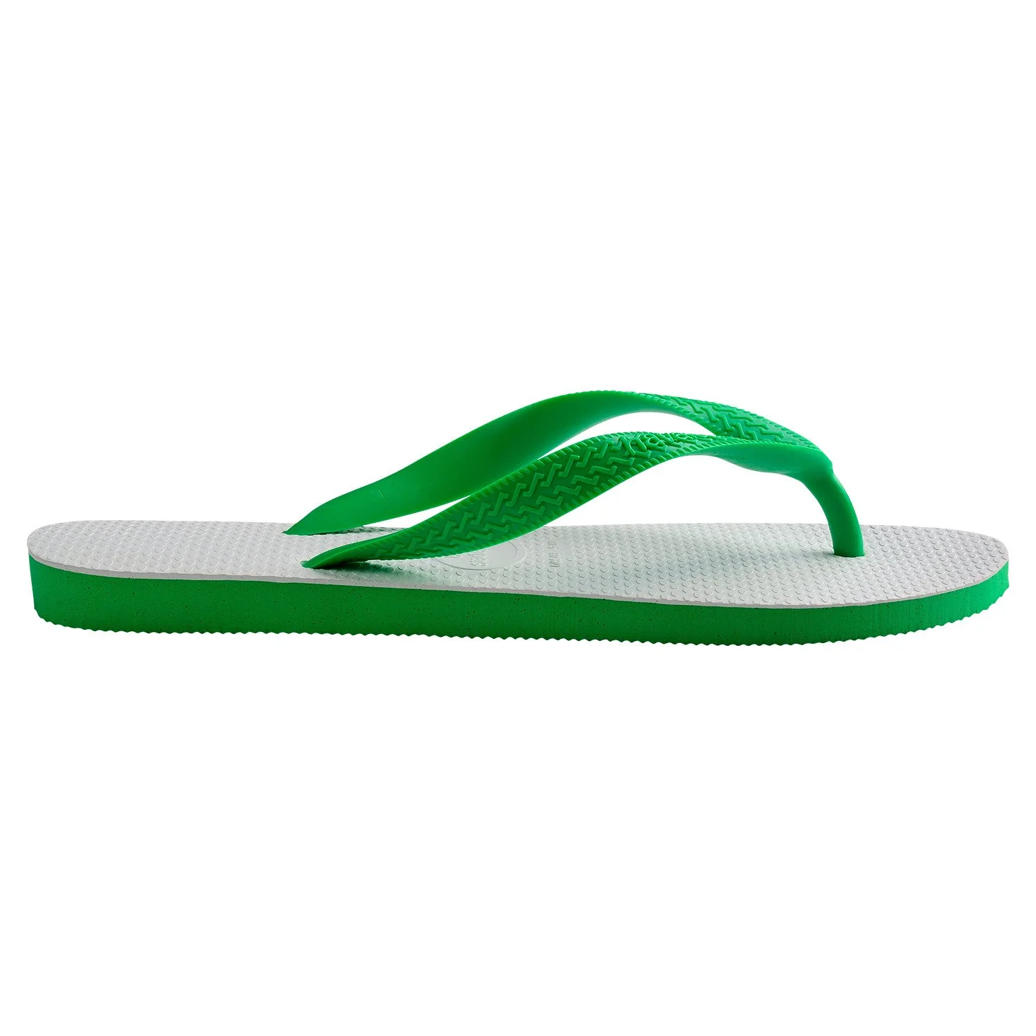 Sandalias Havaianas Tradicional Fc Caucho detalle de la parte superior de las sandalias havaianas