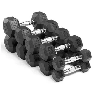 Mancuerna Hexagonal Caucho Premium para entrenamiento seguro