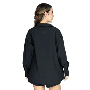 Camisa oversized mujer Everlast Luxe negro manga larga