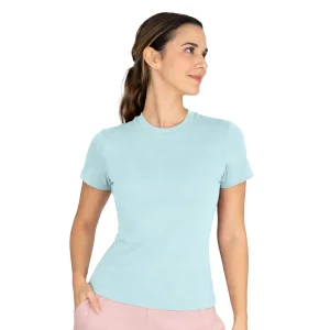 Ofertas Camiseta deportiva celeste Everlast Essential mujer manga corta