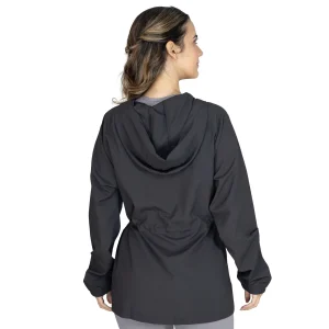 Ofertas Chaqueta Cinch-Waist Negro Everlast para mujer, vista frontal con capucha