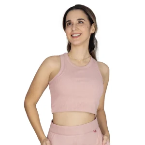 Ofertas Crop top rosa Everlast acanalado mujer