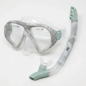 Máscara snorkel Everlast verde con tubo de silicona