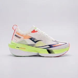 Zapatillas Elite Venom-D4 Everlast para dama en color Blanco/Naranja/Verde neon, vista lateral